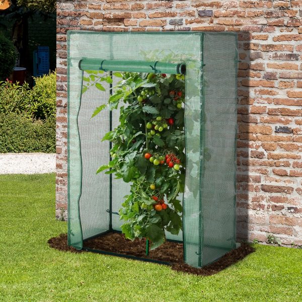 100 x 50 x 150cm Greenhouse Steel Frame PE Cover with Roll-up Door Outdoor - Image 2