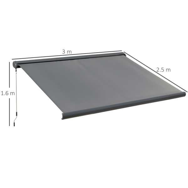 Cassette Electric & Manual Awning Door Window Retractable Sunshade Grey - Image 3