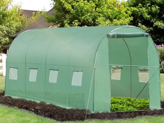 Polytunnel Walk-in Greenhouse with Zip Door and Windows