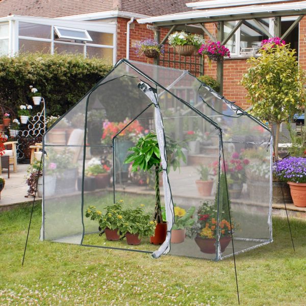 Polytunnel Walk-in Greenhouse with Zip Door and Windows - Image 5