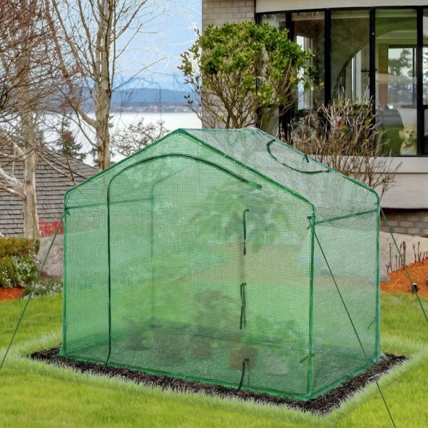 Polytunnel Walk-in Greenhouse with Zip Door and Windows - Image 6