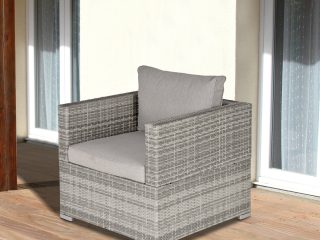 Outdoor Patio Furniture Single Rattan Sofa Chair Padded Cushion