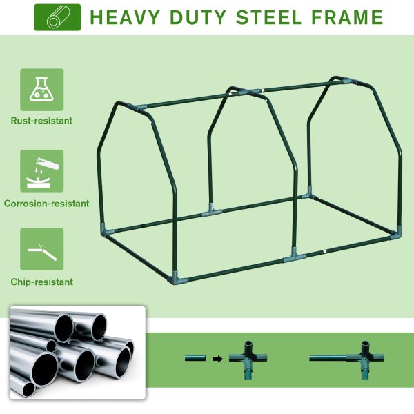 99x71x60cm Mini PVC Cover Steel Frame Greenhouse White - Image 3