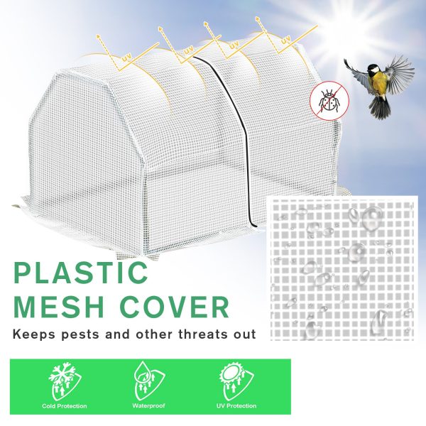 99x71x60cm Mini PVC Cover Steel Frame Greenhouse White - Image 4