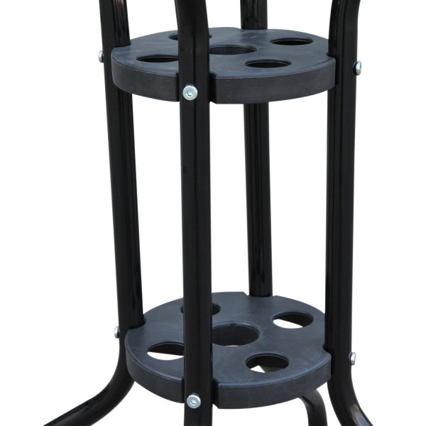 60 70H cm Round Metal Table, Tempered Glass-Black - Image 6