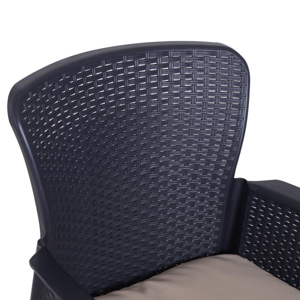 3-PCS Garden Coffee Set Rattan Chair with Coffee Table Cushion High Load Patio - Image 6