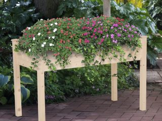 Raised Wood Garden Bed Planter