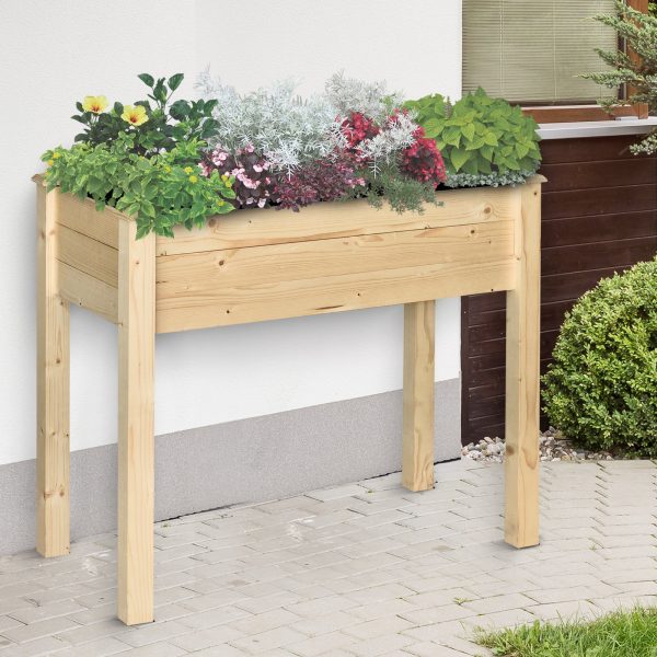 Raised Wood Garden Bed Planter - Image 2