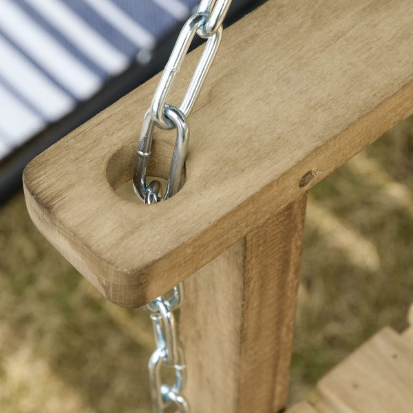 Wooden 2-Seater Poch Swing Chair Hanging Hammock Chains - Image 7
