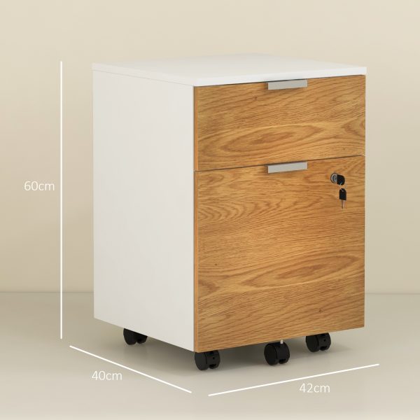 HOMCOM 2 Drawer Filing Cabinet with Adjustable Hanging Bars for A4 and Letter - Image 3