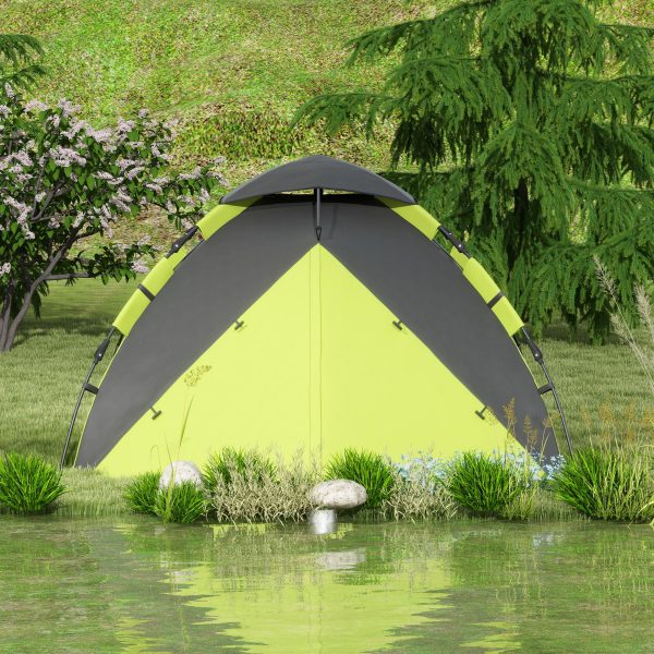 Outsunny 3-4 Man Camping Tent Portable with Bag, Quick Setup, Green - Image 8