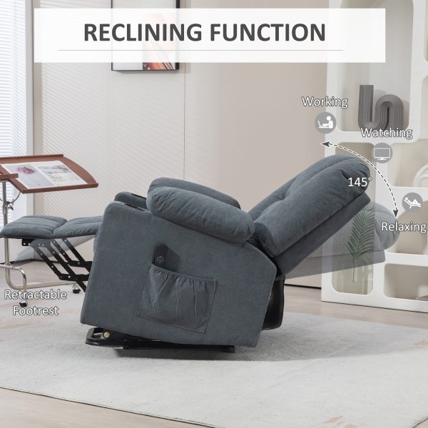 HOMCOM Riser and Recliner Chair w/ Remote, Lift Chair for Elderly, Grey - Image 5