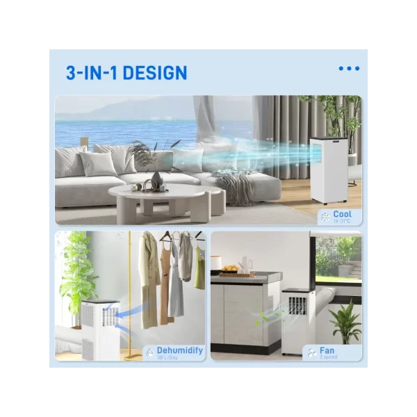 HOMCOM 9,000 BTU Portable Air Conditioner with App Control, Sleep Mode - Image 4