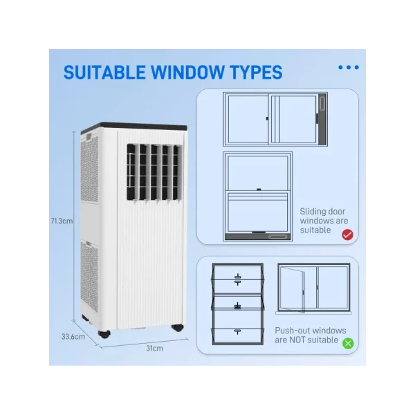 HOMCOM 7,000 BTU Portable Air Conditioner with App Control, Sleep Mode - Image 3