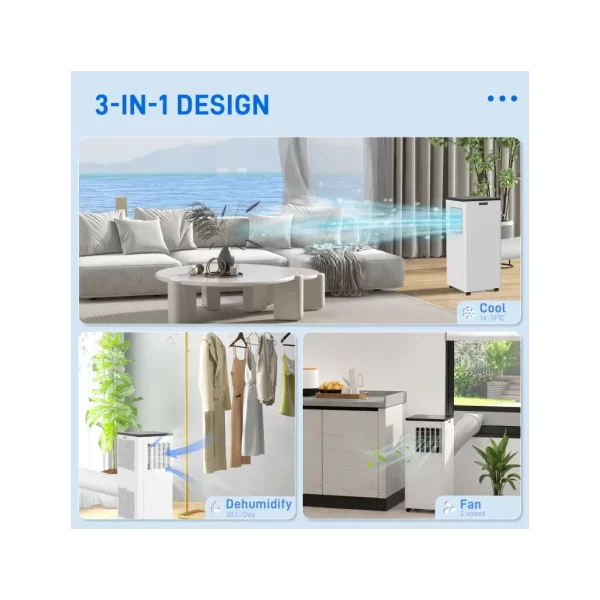 HOMCOM 7,000 BTU Portable Air Conditioner with App Control, Sleep Mode - Image 4