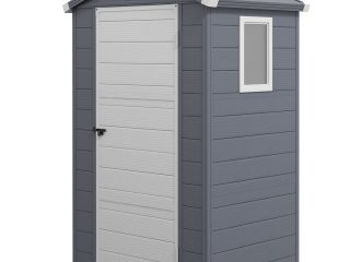 Outsunny 4 x 3ft Garden Shed Storage with Foundation Kit and Vents, Grey