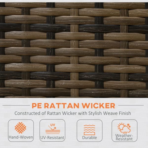 Outsunny 4Pcs Patio Rattan Sofa Garden Furniture Set with Table Cushions Orange - Image 4