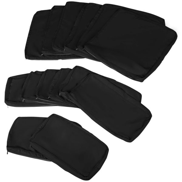 Outsunny Garden Rattan Sofa Set Polyester Cover Replacement No Cushion Black - Image 6