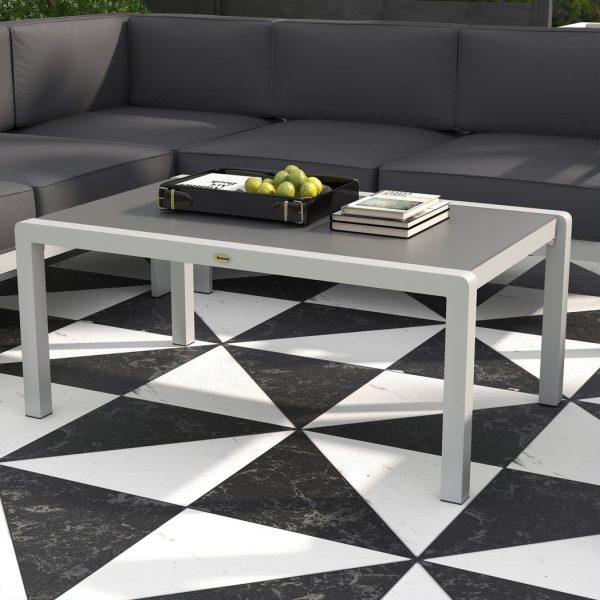 Outsunny 5 PCs Garden Sofa Set w/ Cushions, Aluminium Furniture Sets, Grey - Image 6