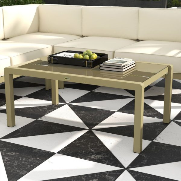 Outsunny 5 PCs Garden Sofa Set w/ Cushions, Aluminium Furniture Sets, Gold - Image 6