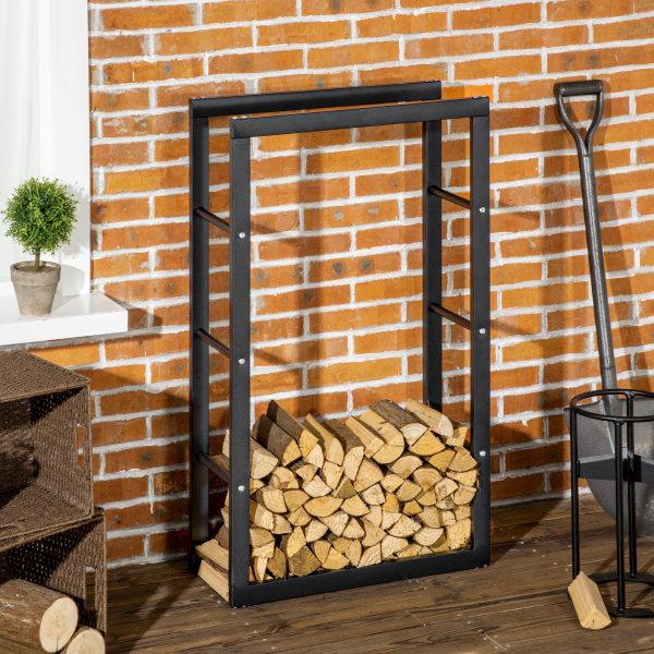 Metal Rust-Resistant Firewood Log Rack Black - Image 2