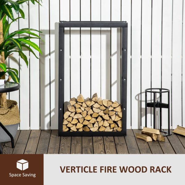Metal Rust-Resistant Firewood Log Rack Black - Image 4