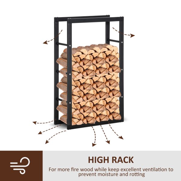 Metal Rust-Resistant Firewood Log Rack Black - Image 5