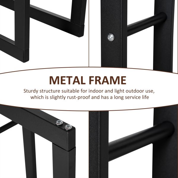 Metal Rust-Resistant Firewood Log Rack Black - Image 6