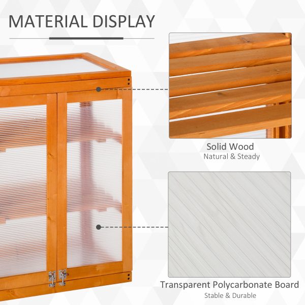 3-Tier Outdoor Garden Wooden Greenhouse, 58x44x78 cm - Image 3