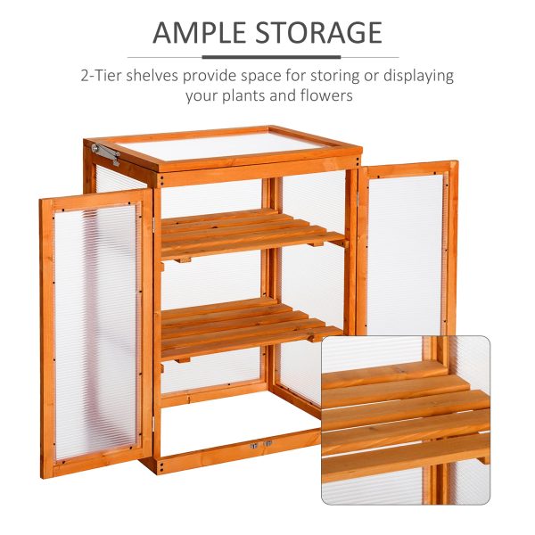 3-Tier Outdoor Garden Wooden Greenhouse, 58x44x78 cm - Image 5