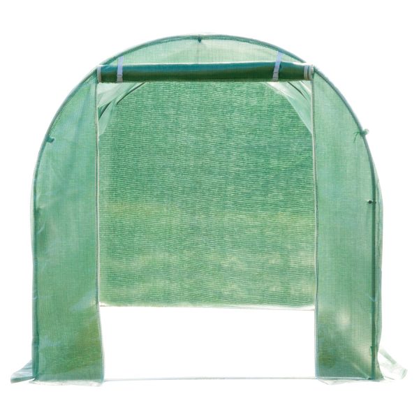 4x2 m Polytunnel Walk-in Greenhouse with Zip Door and Windows-Green - Image 4
