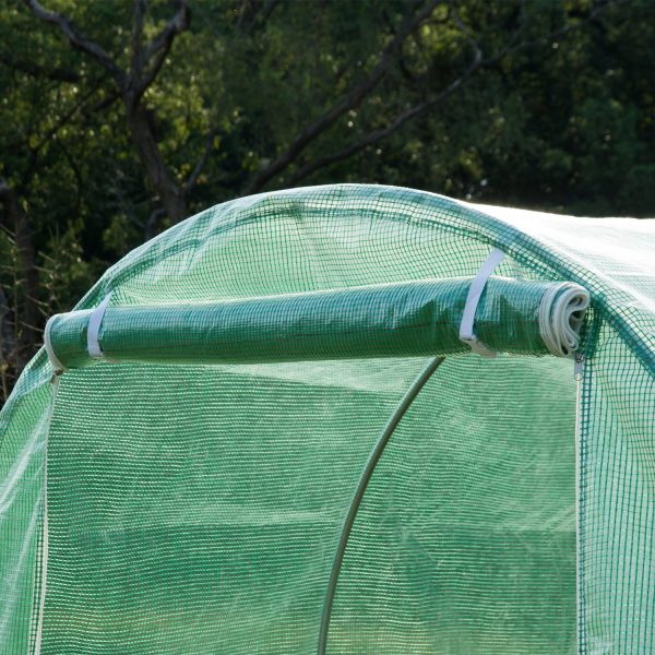 4x2 m Polytunnel Walk-in Greenhouse with Zip Door and Windows-Green - Image 5