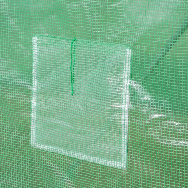 4x2 m Polytunnel Walk-in Greenhouse with Zip Door and Windows-Green - Image 6
