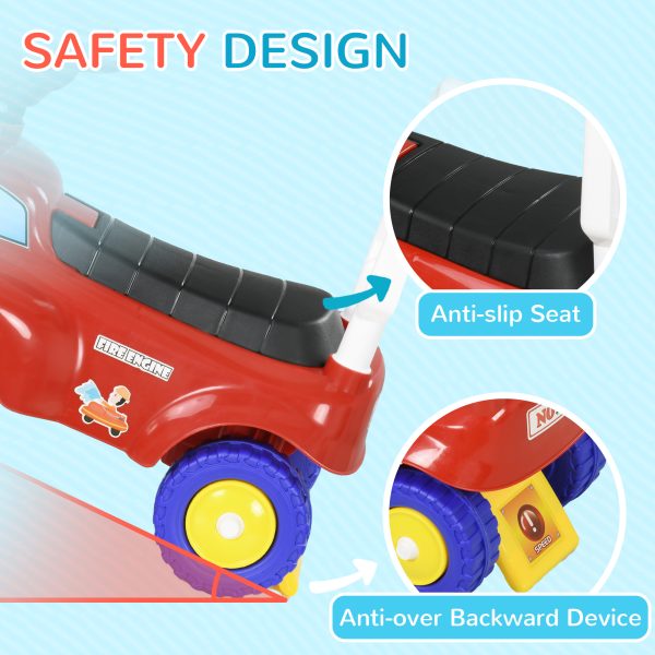 AIYAPLAY Ride On Car Foot to Floor Design with Under Seat Storage, Red - Image 7