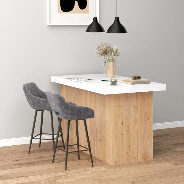 HOMCOM Bar Stools Set of 2, Velvet-Touch Fabric Counter Height Bar Chairs Grey - Image 4