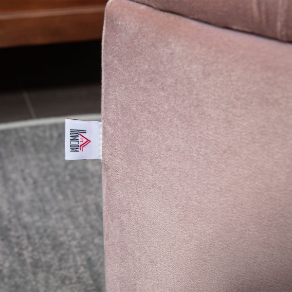 HOMCOM Semi-Circle Storage Ottoman Bench Tufted Upholstered Accent Footrest - Image 8