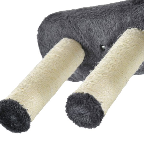 PawHut 4PCs Wall Mounted Cat Tree Cat Wall Shelves W/ Scratching Post Dark Grey - Image 8