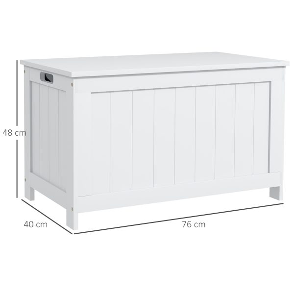 HOMCOM Storage Chest with 2 Safety Hinges, Storage Bench for Living Room - Image 3