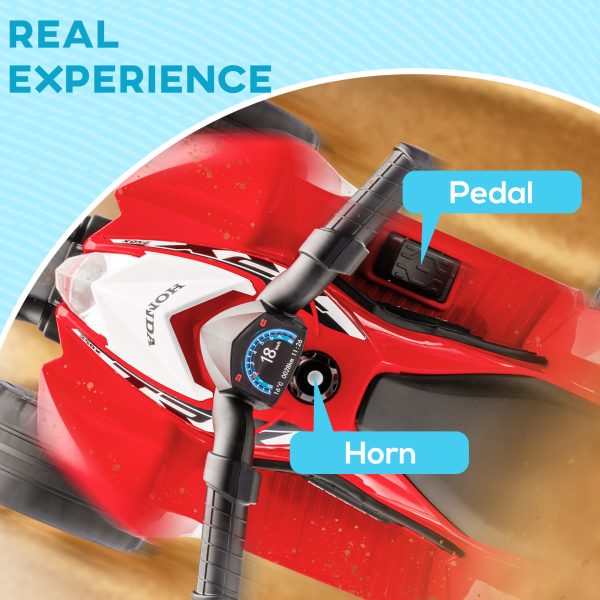 AIYAPLAY Honda Licensed Kids Electric Quad Bike 6V ATV 1.5-3 Years Red - Image 3