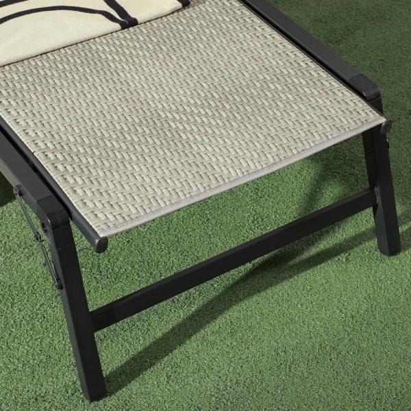 Outsunny Foldable Outdoor PE Rattan Sun Lounger, Mixed Grey