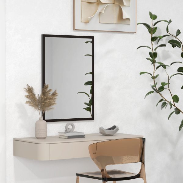 HOMCOM 70x50cm Wall Bathroom Mirror for Home Decor, Vanity Mirror, Black - Image 2