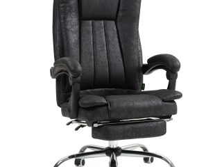 Vinsetto Executive Office Chair Computer Desk Chair for Home w/ Footrest, Black