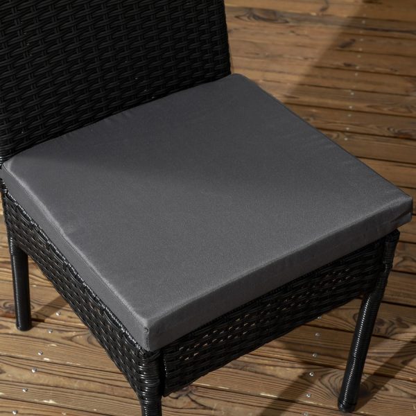 Outsunny 4 PCs Rattan Garden Chairs with Cushion, Wicker Dining Chairs, Black - Image 3