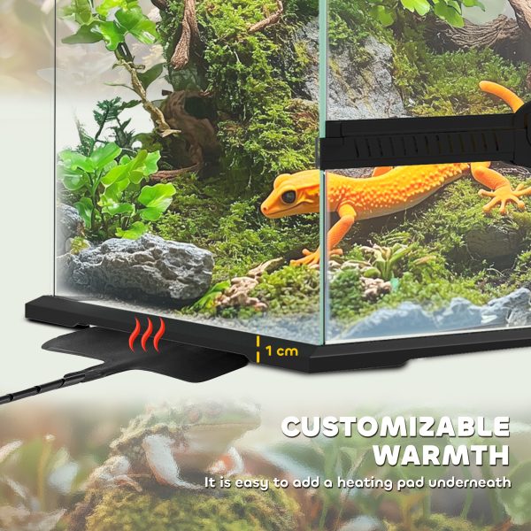 PawHut Glass Reptile Terrarium, 40L Vivarium for Lizards Frogs Snakes Turtles - Image 6