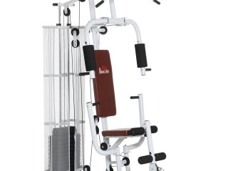 HOMCOM Multifunction Home Gym Weight Training Station Machine White
