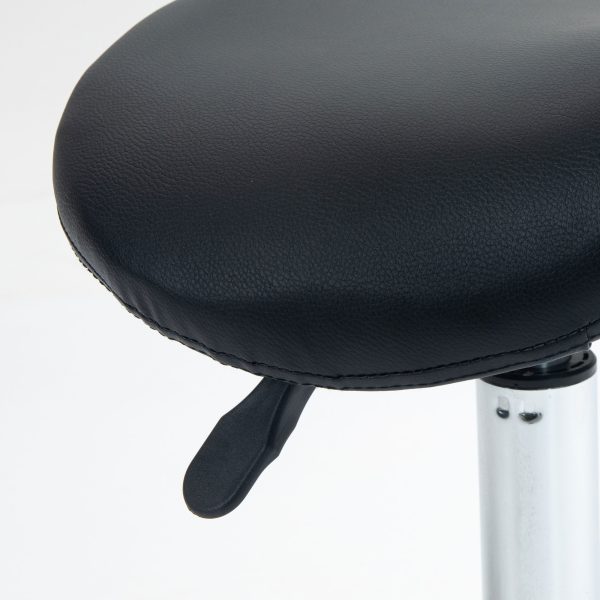 HOMCOM Saddle Chair, Rolling Salon Stool for Massage Spa Clinic Beauty, Black - Image 4
