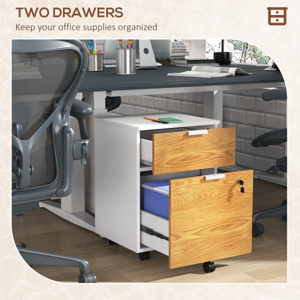 HOMCOM 2 Drawer Filing Cabinet with Adjustable Hanging Bars for A4 and Letter - Image 4
