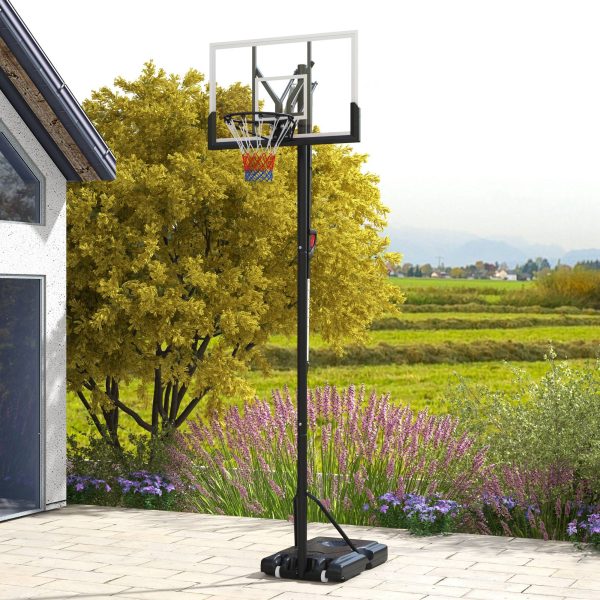 SPORTNOW 2.35-3.05m Basketball Hoop and Stand with Weighted Base and Wheels - Image 3