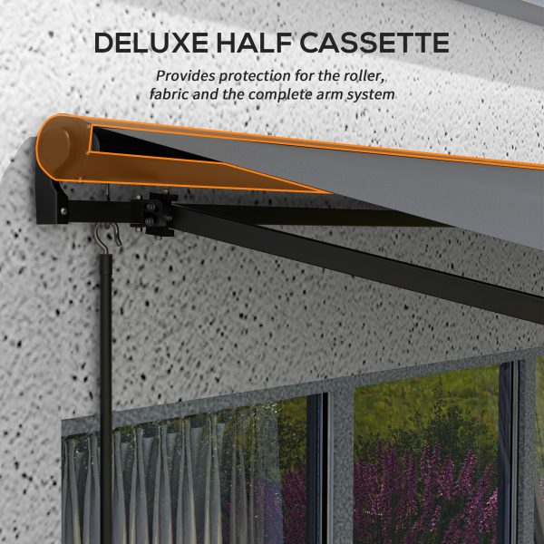 Outsunny 3 x 2m Electric Retractable Awning, Aluminium Frame, Dark Grey - Image 5