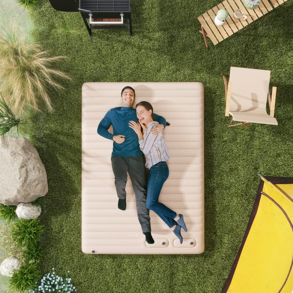 Outsunny Double Air Bed Inflatable Mattress, 195 x 140 x 10cm, White - Image 2
